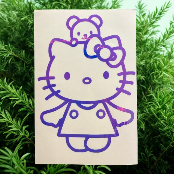 Hello Kitty With A Bear Vinyl Decal Sticker - 4 Inches Height - Picture 2 of 4